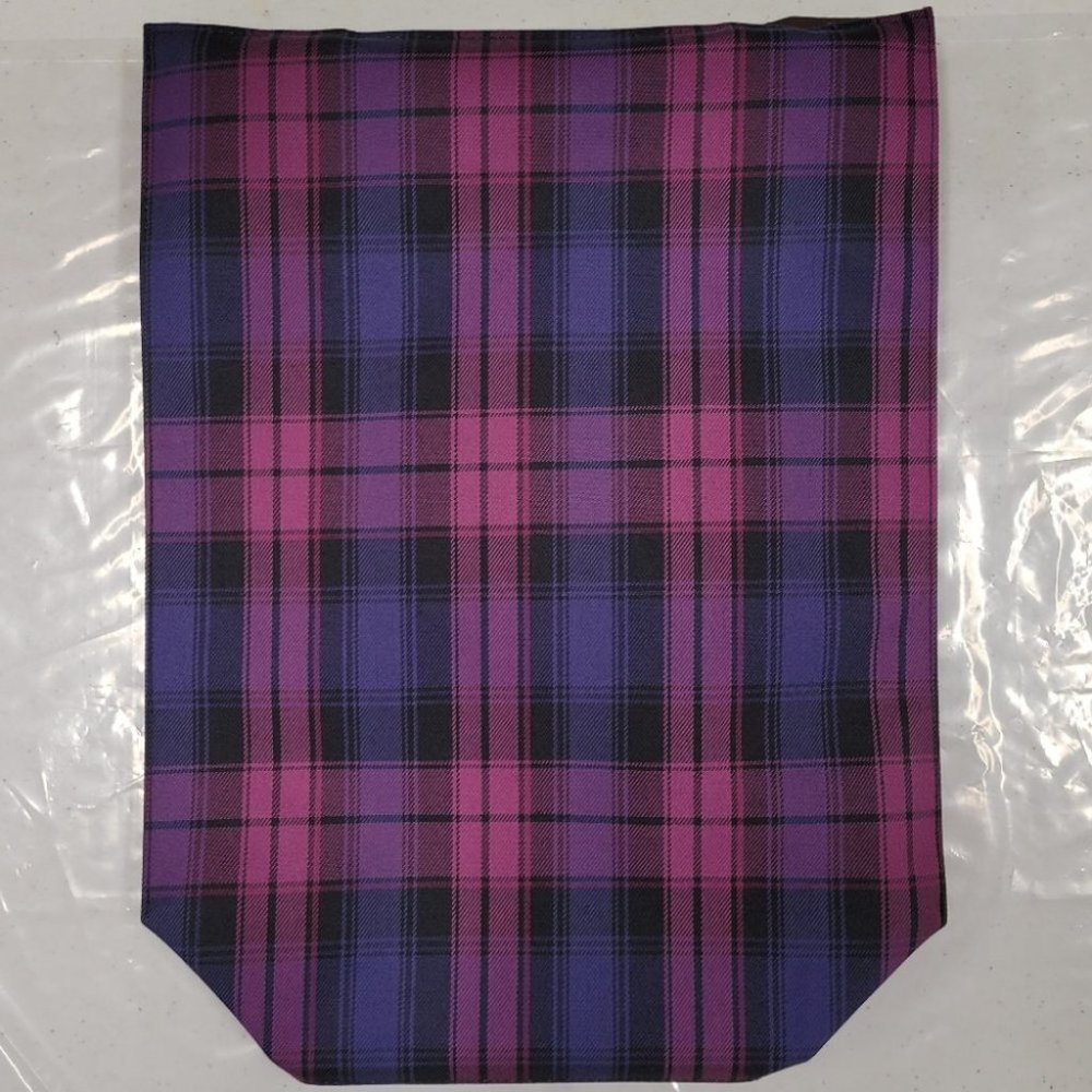 Waterproof Purple Plaid Large Tote Shoulder Bag Travel Purse - Picture 10 of 14